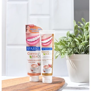 SPARKLE ยาสีฟัน สปาร์คเคิล สำหรับ คนชอบดื่มชา กาแฟ มีคราบเหลือง 90 กรัม สูตร COFFEE & TEA WHITENING TOOTHPASTE