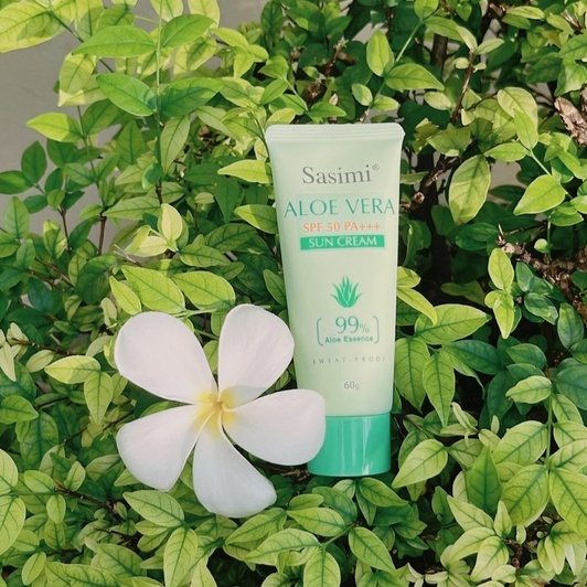 S12156🌵  ซาซิมิ อโลเวร่า ซัน ครีมกันแดด ว่านหาง กลิ่นหอม ติดทน มีSPF50 PA+++ สินค้าพร้อมส่ง🌵