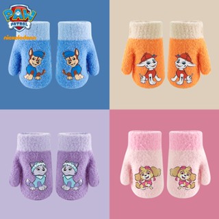 paw patrol  ถุงมือ ผ้าวูล แบบหนา ลายการ์ตูนทีม Wang น่ารัก สีชมพู แฟชั่นฤดูใบไม้ร่วง และฤดูหนาว สําหรับเด็กผู้หญิง