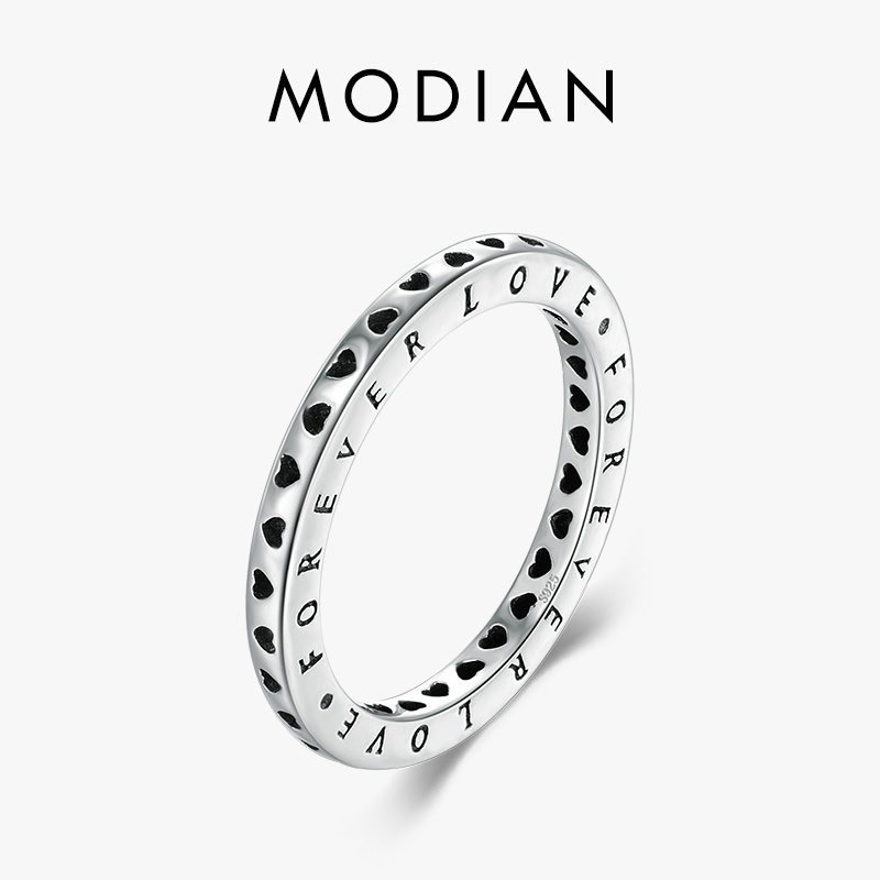 Modian แหวนเงินแท้ 925 100% รูปหัวใจ เครื่องประดับ สําหรับผู้หญิง