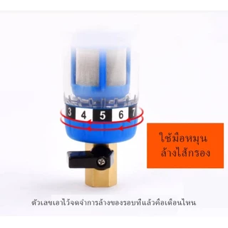 กรองน้ำPre-Filter Water กระบอกหนา หัวทองเหลือง เกลียวทองเหลือง3/4" 1"ขนาดเกลียว6หุน 1นิ้ว ไส้กรองสแตนเลส ล้างในตัว