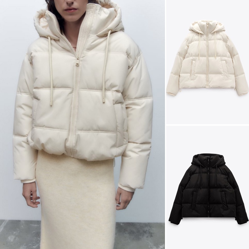 ZARA เสื้อแจ็กเก็ตแจ็กเก็ต ผ้าฝ้าย แต่งซิป แต่งหัวเข็มขัด แบบยืดหยุ่น แฟชั่นฤดูใบไม้ร่วง และฤดูหนาว3046223