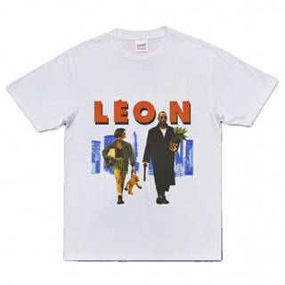 เสื้อคู่รัก มืออาชีพ Leon Matilda เสื้อยืดผู้ชายแฟชั่นพิมพ์การ์ตูนตลกสเก็ตบอร์ด UnisexNewregalo (/A