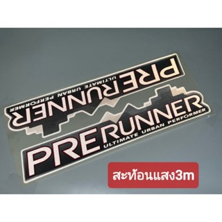 สติ๊กเกอร์ดั้งเดิมสำหรับติดข้างรถกระบะ  PRERUNNER  TOYOTA VIGO รุ่นแรก ปี2004-2007งานสะท้อนแสง  3M  1ชุดมี2ชิ้น