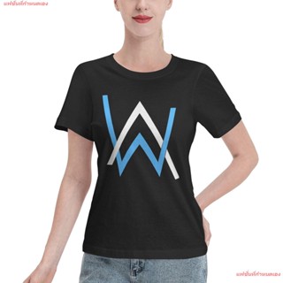 แฟชั่นที่กำหนดเอง เสื้อยืดผู้หญิง DJ Disc Jockey ดีเจ ดนตรี DJ แอลัน วอล์กเกอร์ Alan Walker Tee Womens Basic Short Slee