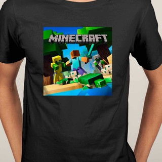 เสื้อยืด cartoonเกม Minecraft เสื้อยืดคอกลมแขนสั้นผู้ชาย | เสื้อยืด ชุดลำลอง | เสื้อยืดเกมมิ่ง | แขนสั้น