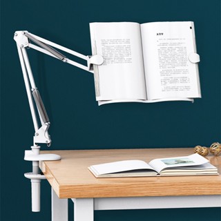 Desktop Clamp Book Stand Long Arm Reading Book on Bed Support Children&amp;#39;s Reading Rack Multi Angle Rotation Bible Sta