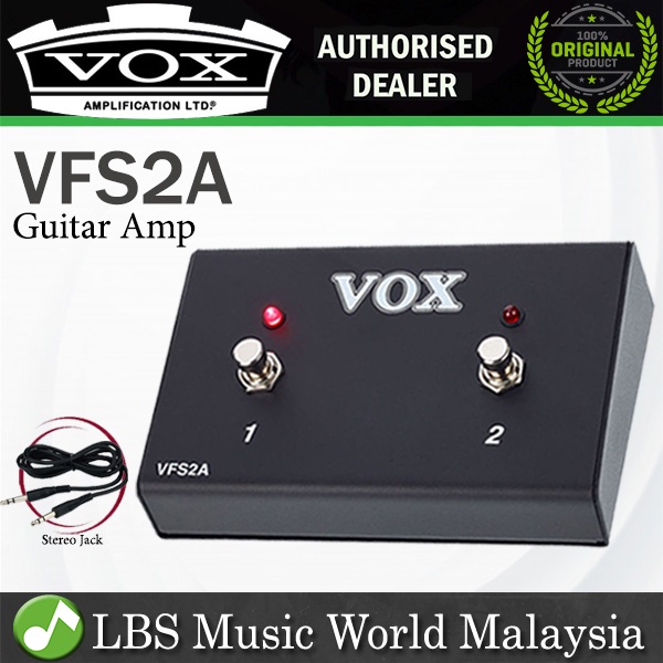 Vox VFS-2A Dual Footswitch สําหรับ Vox กีตาร์ Amp Amplifier AC15 และ AC30 (VFS2A VFS 2A)