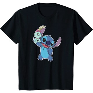 เสื้อคู่ เสื้อวันพีช KL Disney Stitch เสื้อยืดดูโอแบบไดนามิกสําหรับผู้ชายผู้หญิงเสื้อยืดผ้าฝ้าย IKr