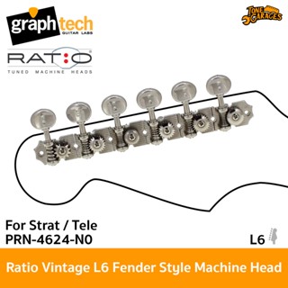 Graph Tech Ratio Retro Fender Style Vintage Machine Head PRN-4624-N0 ลูกบิดกีต้าร์ วินเทจ สำหรับ Strat / Tele