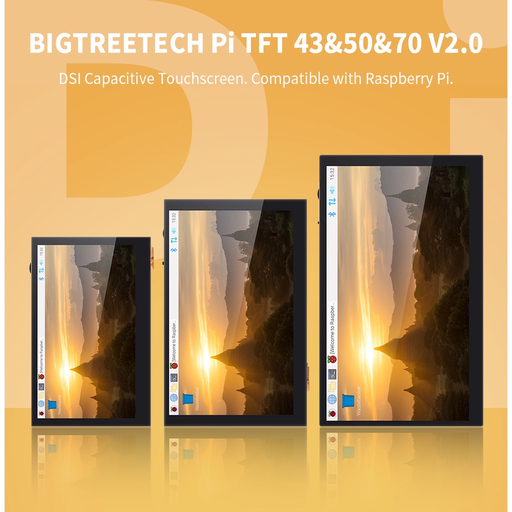 หลังการขายBIGTREETECH BTT PITFT50 PITFT70 PITFT43 V2.0 Touch Screen For Raspberry Pi 3 3B Plus 4B Model B Octoprint DSI #8