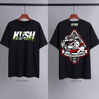 เสื้อคู่รัก - KUSH วัฒนธรรมฮิปฮอปวินเทจแรงบันดาลใจผ้าฝ้ายหลวมเสื้อผ้าเสื้อยืดสําหรับผู้ชายเสื้อยืดข