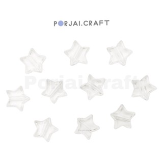 ลูกปัดดาวใส Clear Star Beads 9mm