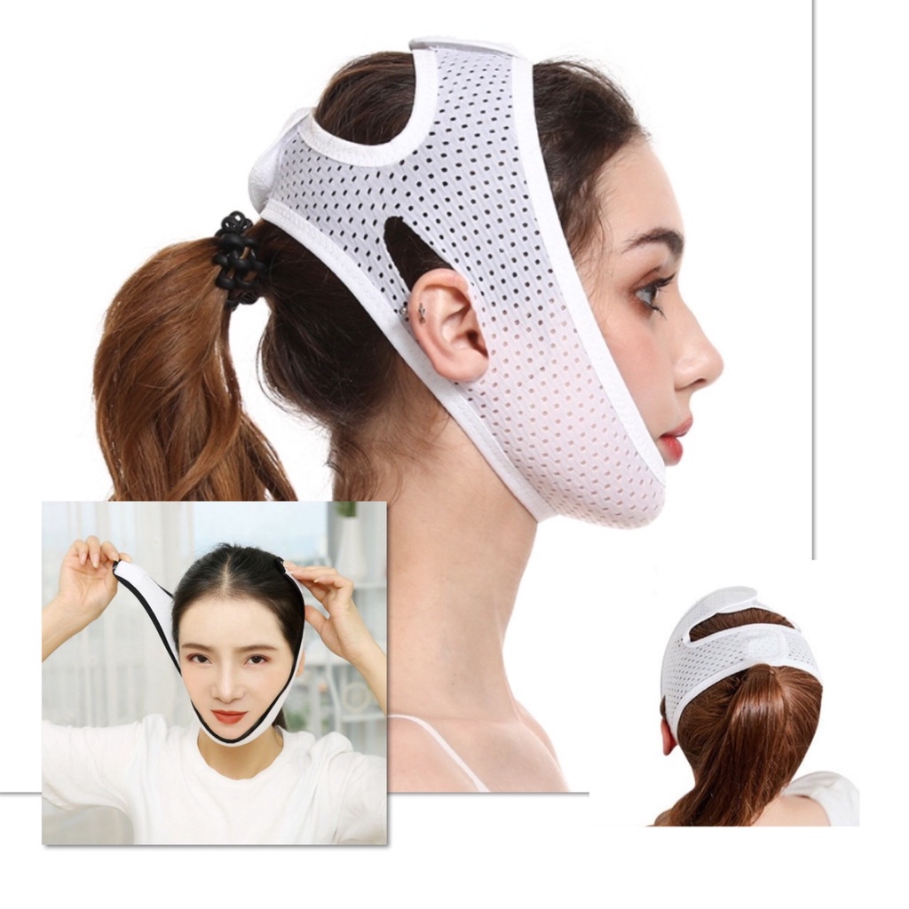💥 สายรัดหน้าเรียว รุ่นปรับกระชับ ที่รัดหน้า ลดเหนียง รุ่นบางเบา ใส่นอน ผ้ารัดหน้าเรียว ยกกระชับ เก็บเหนียง 💥