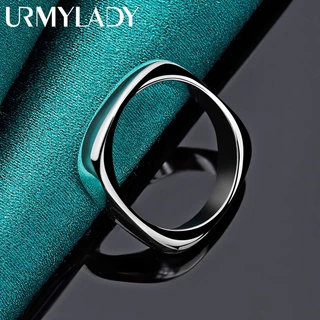 Urmylady แหวนเงินแท้ 925 ทรงกลม เรียบหรู เครื่องประดับแฟชั่น สําหรับผู้หญิง ผู้ชาย งานหมั้น งานแต่งงาน