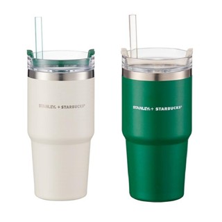 🎀【SALE!!! Pre-order】 2022 แก้วสตาร์บัคส์เกาหลี Starbucks Korea SS Stanley cream/green quencher coldcup 591/ 20oz