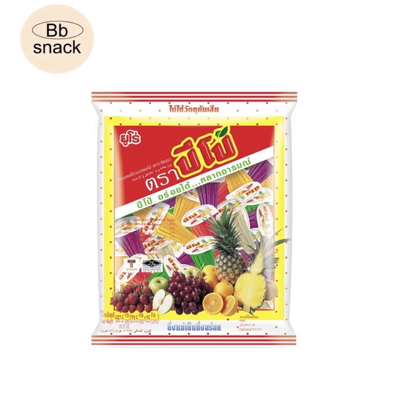 [ยกแพ็ค] ปีโป้ Pipo ขนมเยลลี่รวมรสผลไม้ 587.5g บรรจุ ( 25 ถ้วย x 23.5 g)