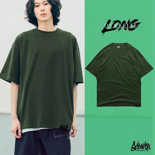 Just Say Bad ® เสื้อ Oversize Long ( รุ่นแขนยาว ) สีเขียวมะกอก เสื้อยืด ชาย หญิง  M L / OL