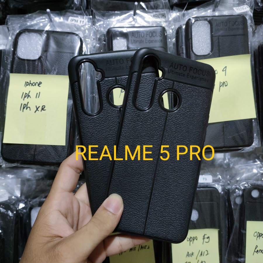 REALME 5 5i 5 PRO REALME 6 CASE SOFTCASE AUTOFOCUS LEATHER ORANGE SKIN BLACK SILICON AUTO FOCUS CASI