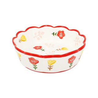 ชามขอบหยัก PORCELAIN KECH 7 นิ้ว RED DAISYPORCELAIN SCALLOPED EDGE BOWL KECH 7IN RED DAISY