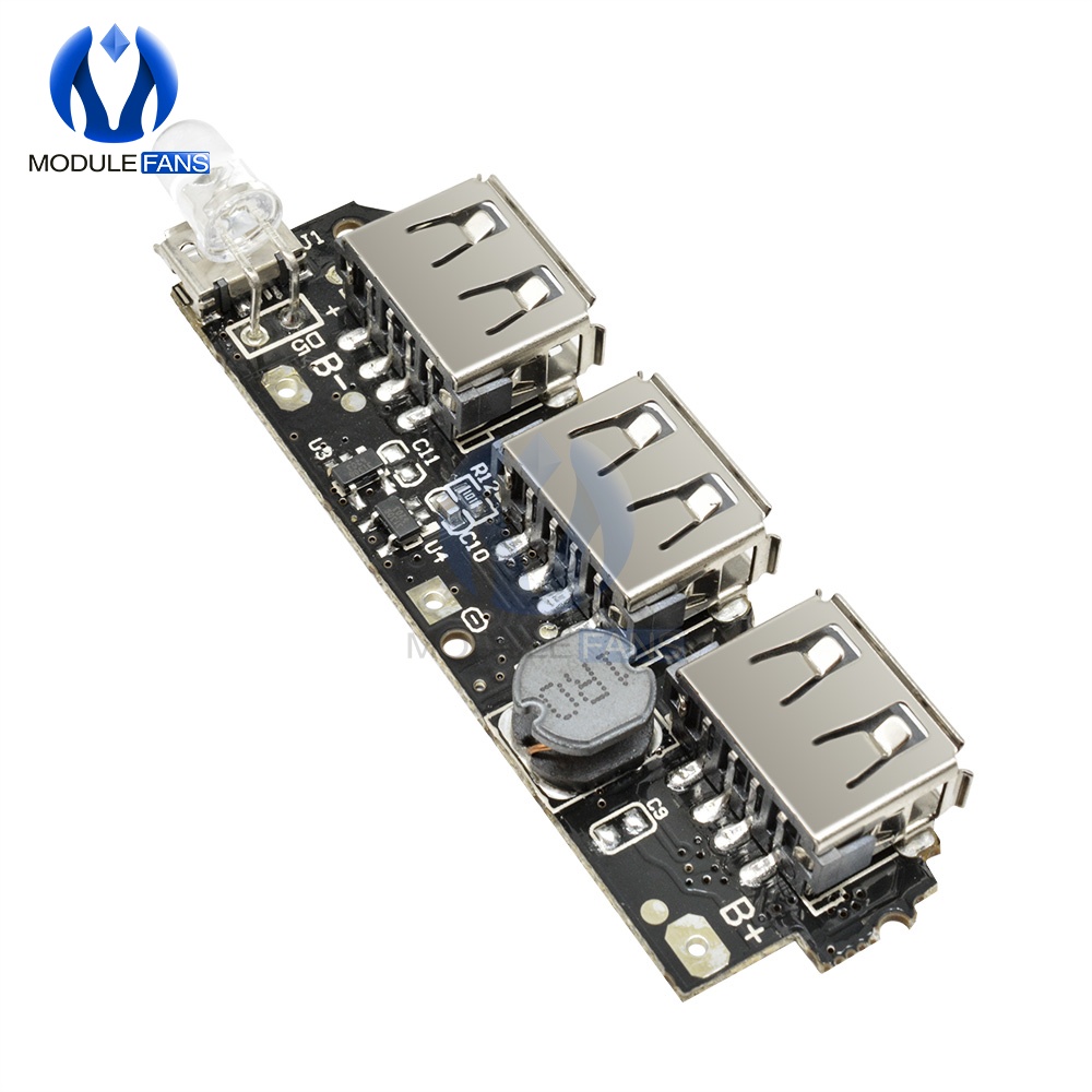 5V 1A 1.5A 2.1A 3 USB Power Bank Charger Circuit Board Step Up Boost โมดูล + 5S 18650 Li Ion Case Shell DIY ชุด Powerba #5