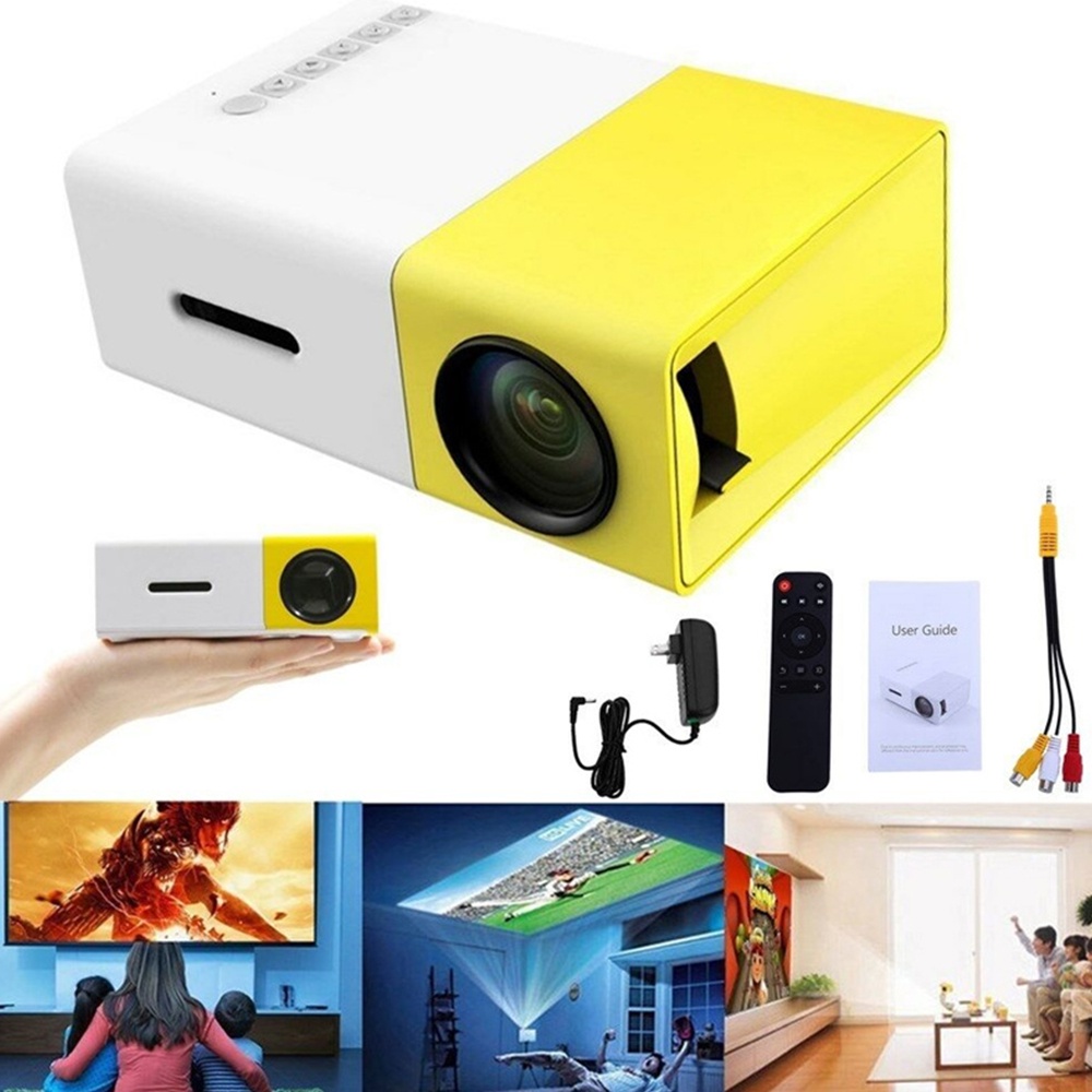 YG300 Mini Projetor YG310 โปรเจคเตอร์ LED (พร้อมเครื่องชาร์จ US/EU PLUG) Led 3d โฮมเธียเตอร์ Media P