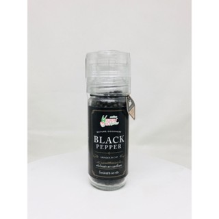 พริกไทยดำ Black Pepper ตรา แฮปปี้เมท ขนาด 60 กรัม แบบขวด