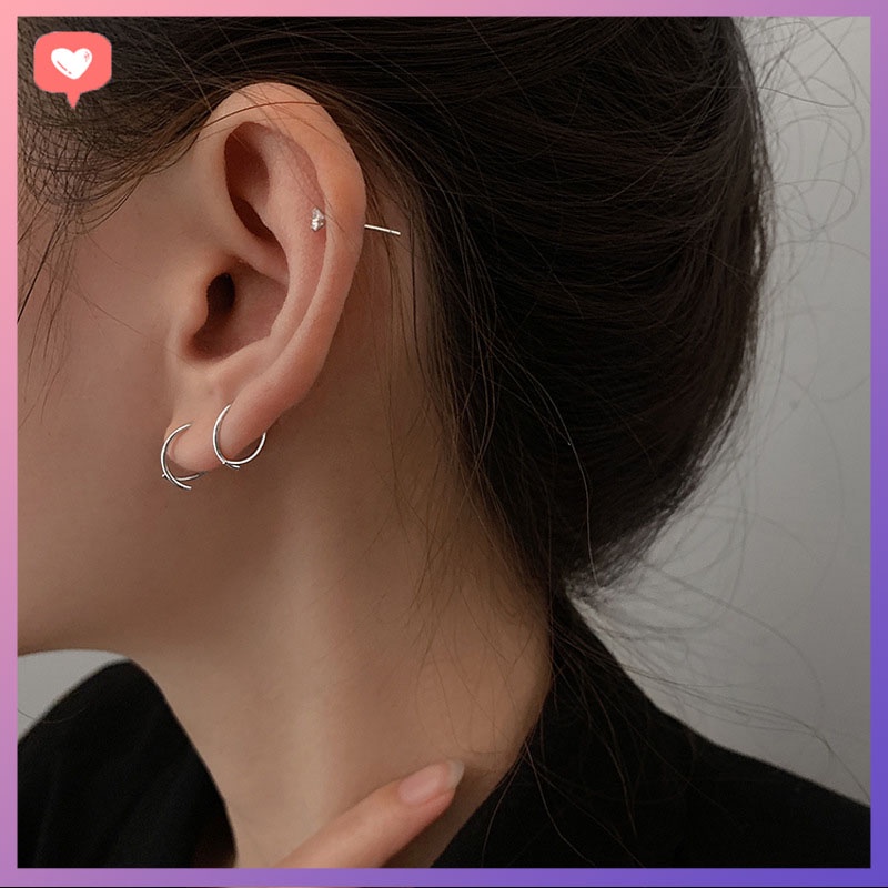 B12 ต่างหูทรงกลมบุคลิกภาพ unisex Give.love shop ต่างหูเกาหลี