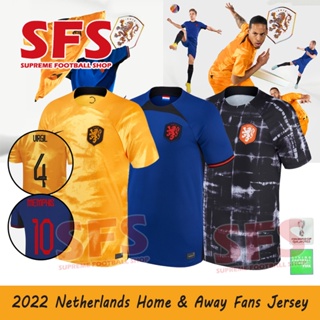 【SFS】เสื้อกีฬาแขนสั้น ลายทีมชาติฟุตบอล Holland 2022 WC Netherlands ชุดเยือน ทีมเยือน ไซซ์ S-4XL คุณภาพสูง