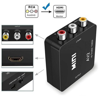 Rca เป็น HDMI AV2HDMI AV เป็น HDMI 1080P RCA คอมโพสิต CVBS AV เป็น HDMI วิดีโอเสียงแปลงพอร์ต USB AV2HDMI