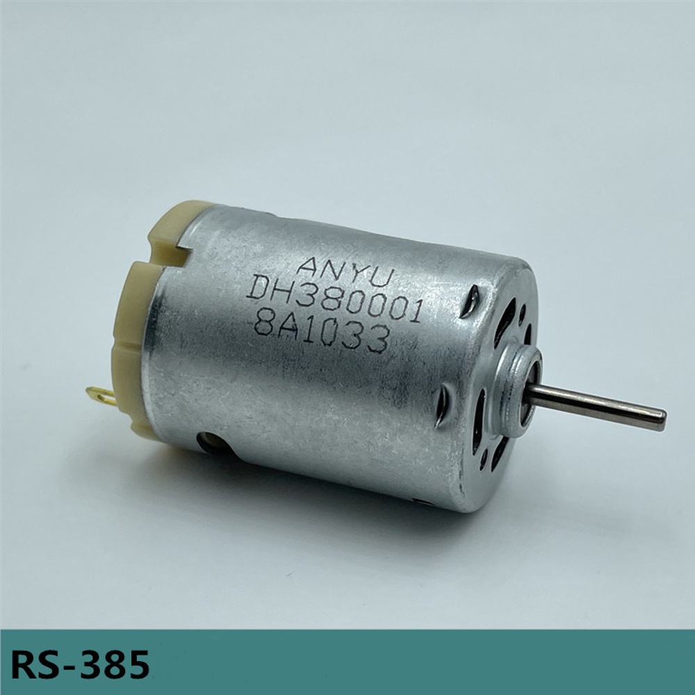 แปรงคาร์บอน ความเร็วสูง DC 6-24V RS-385 22500RPM Micro DC สําหรับปืนลมร้อน