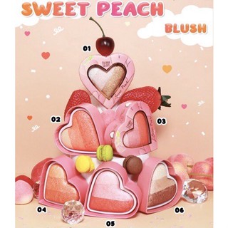 SIVANNA SWEET PEACH BLUSH ซีเวนน่า คัลเลอร์ บลัชออน รูปหัวใจ ปัดแก้ม 3 สี #HF8120