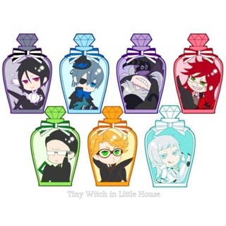 Kuroshitsuji พ่อบ้านปีศาจ Black Butler 10th Anniversary Bottling Rubber Strap (Full Set) งาน Square Enix แท้ จากญี่ปุ่น