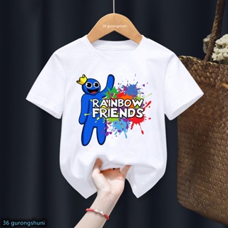 ใหม่ YouTube เสื้อยืดแขนสั้น พิมพ์ลายการ์ตูนเกม Roblex Rainbow Friends สีขาว สไตล์ฮาราจูกุ สําหรับเด็กผู้ชาย และเด็กผู้หญิง