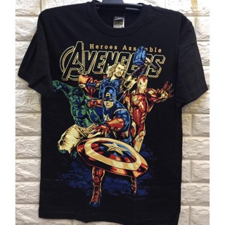 เสื้อยืดสําหรับผู้ชาย◕A.ClassicRetro &amp;Avengers เสื้อยืดสีดําสําหรับผู้ชายและผู้หญิง/เสื้อผ้า/ที SMy