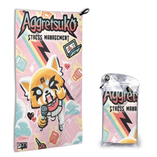 Aggretsuko ผ้าขนหนูนุ่ม ดูดซับน้ําได้ดี แห้งเร็ว สําหรับเด็ก และผู้ใหญ่ 40x80 ซม.