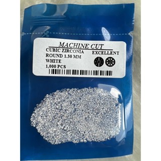 CZ Cubic zirconia Round 1.30mm Excellent Arrow Star Machine Cutting.