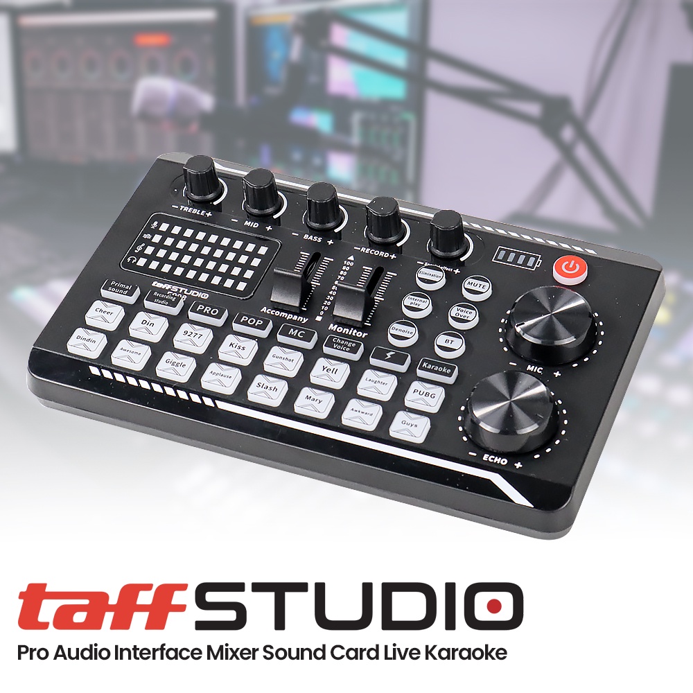 TaffSTUDIO Pro Audio Interface Bluetooth Mixer การ์ดเสียงถ่ายทอดสดคาราโอเกะ - F998