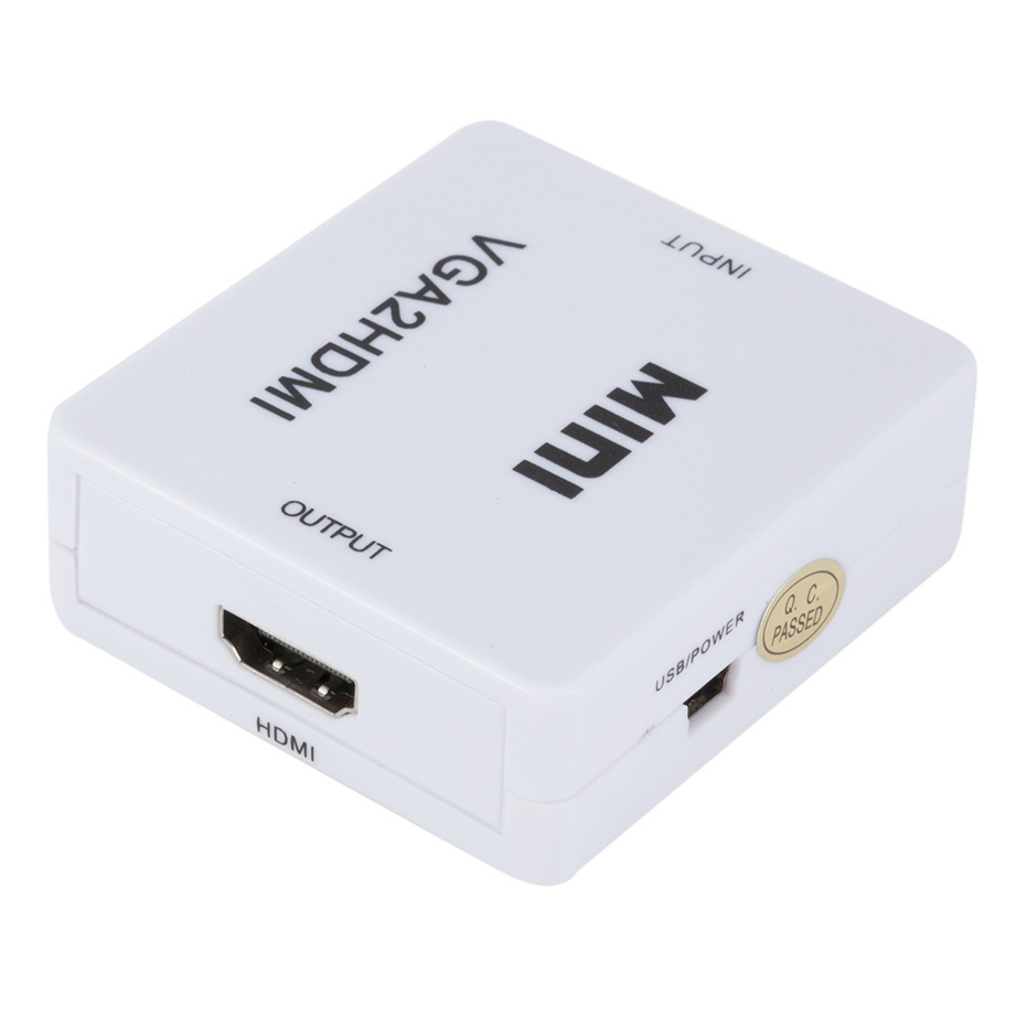 สายคอมพิวเตอร์ Grwibeou Portable Mini VGA to HDMI compatible Converter VGA2HDMI Video Box Audio Adapter 1080P For Noteb #5