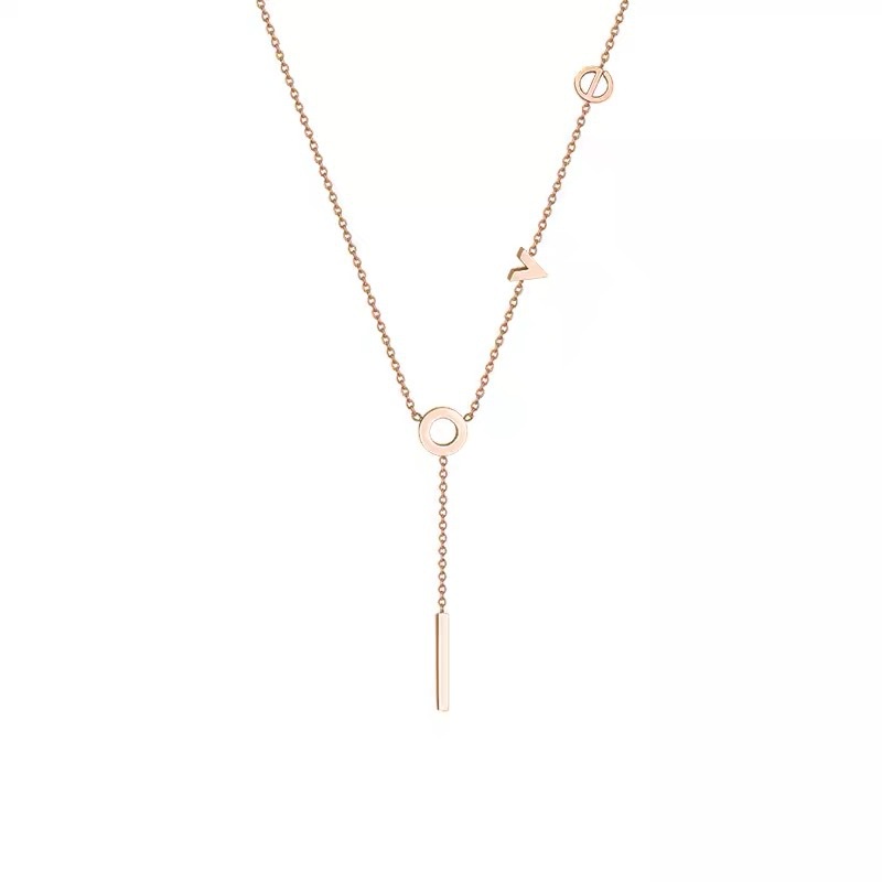 LAVINDE แฟชั่นเกาหลี Simple Rose Gold Letter love รูปที่ 5