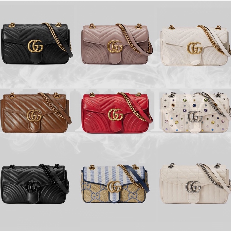 Gucci / GG Marmont Series/เล็ก/กระเป๋าสะพาย (26cm)