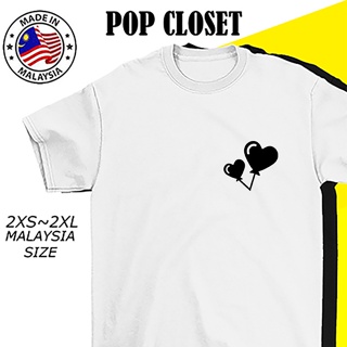 แฟชั่น◕♠&lt;TSHIRT WOMEN MEN&gt; LOVE BALLON COUPLE GRAPHIC SIMPLE TEE 100% COTTON T-SHIRT WOMEN MAN SHORT SHIRT เสื้อเชิ้ตแขน