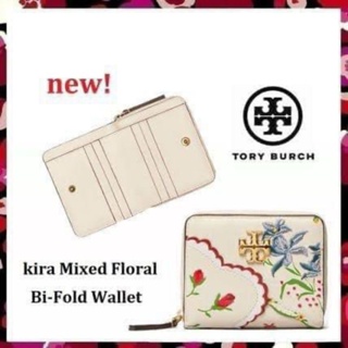 กระเป๋าสตางค์พับ2ทบ💕Tory Burch Kira MIXED FLORAL BI-FOLD WALLET งานช้อป 001