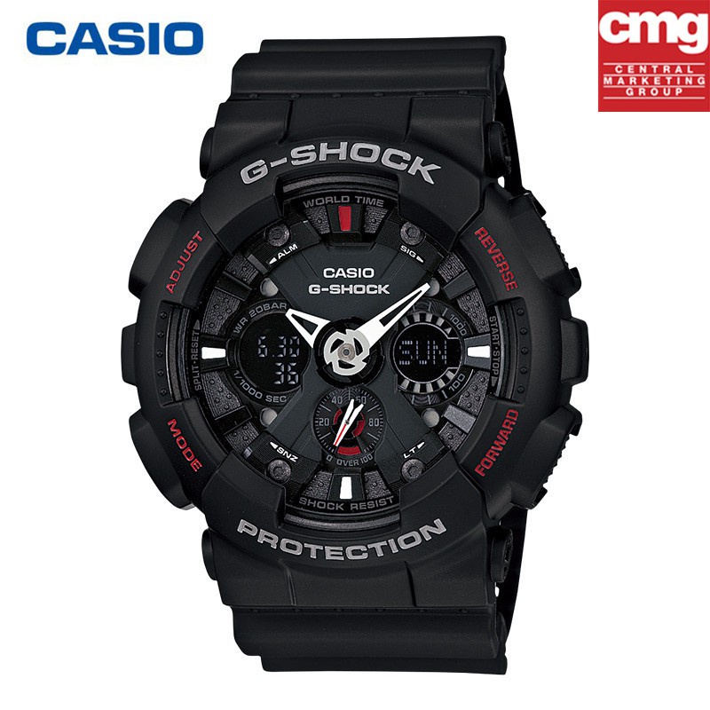 ☞♧✧นาฬิกา Casio นาฬิกาข้อมือชุดแฟชั่นกีฬา G-SHOCK กันน้ำเรืองแสง GA-120A-1A นักเรียนผู้ชายนาฬิกาอิเล็กทรอนิกส์