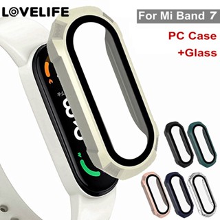 เคส PC + ฟิล์มกระจก กรอบกันกระแทก สําหรับ Xiaomi Mi Band 1 ชิ้น สําหรับ Xiaomi Mi Band 7 / 7NFC ตัวป้องกันหน้าจอ แบบเต็ม