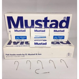 เบ็ด ตรากุญแจ Mustad 20008 เบ็ดหน้าบิดก้านตรงก้นห่วง เบอร์ 1-16 กล่อง/100ตัว