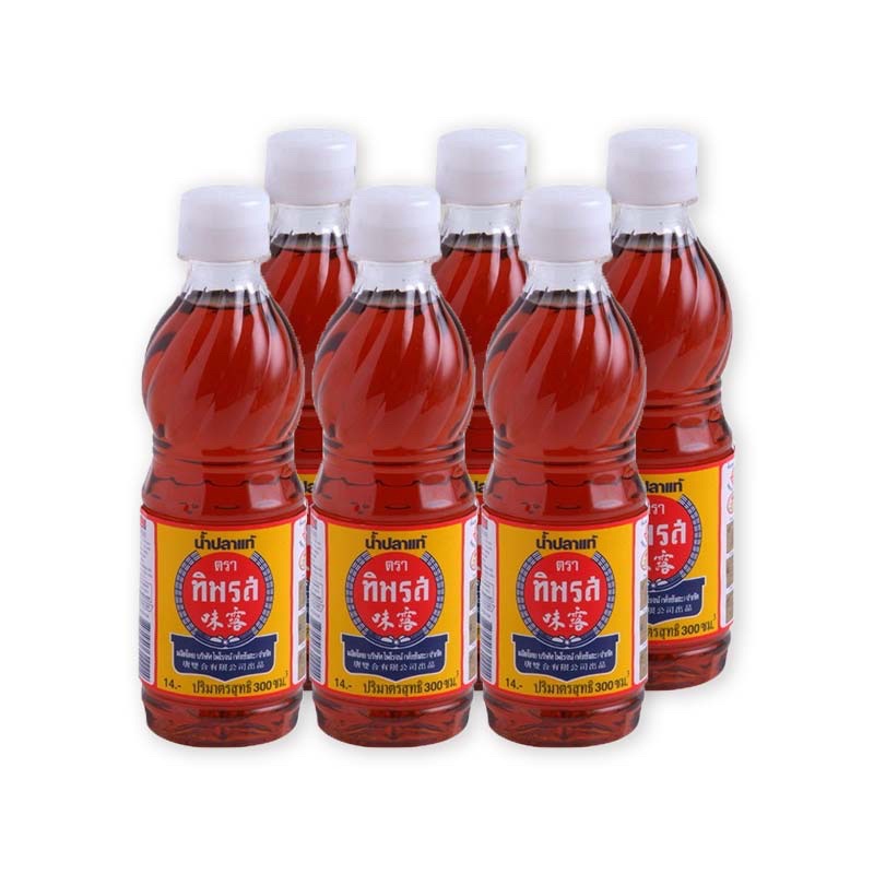 น้ำปลาแท้ ตรา ทิพรส (Tiparos Brand) ปริมาณสุทธิ 300 มล. x 6 ขวด