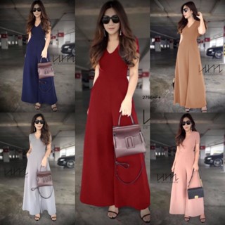 "KT2766 จั้มสูทขาบานทรงA เข้ารูปเป๊ะ เรียบๆ แต่ดูดี แขนสั้น คอวี สวมใส่ง่าย 8 สีสวยเลยจ้า