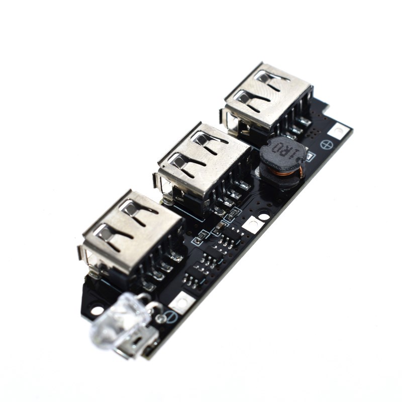 5V 1A 1.5A 2.1A 3 USB Power Bank Charger Circuit Board Step Up Boost โมดูล 18650 Li Ion Case Shell DIY ชุด Powerbank #0