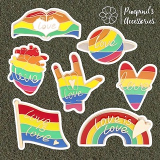 ʕ •ᴥ•ʔ ✿ พร้อมส่ง : เข็มกลัดเซ็ทสัญลักษณ์ความหลากหลายทางเพศ | Rainbow Pride Symbol Enamel Brooch Pin Set.